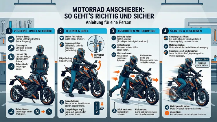Motorrad anschieben: So geht’s richtig und sicher